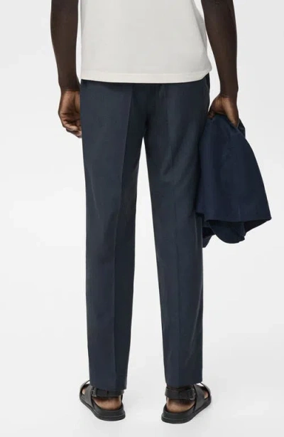 Mango Tapered Crop Chinos In Blue