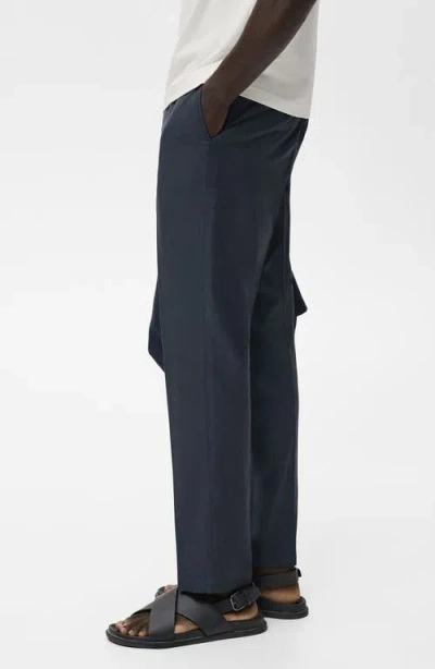 Mango Tapered Crop Chinos In Blue