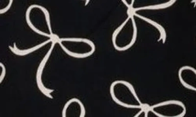 Rare Editions Kids' Bow Print Cotton Babydoll Dress In Black