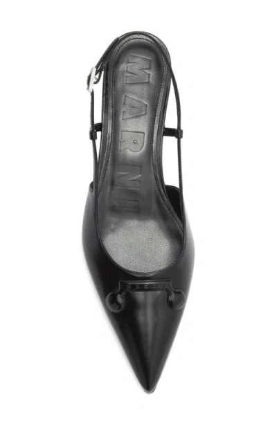 Marni Trunkaroo Pointed Toe Slingback Flat