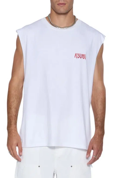 Ksubi Kingdom Biggie Cutoff Muscle Tee In White