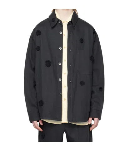 Song For The Mute Black Daisy Jacket In Gray