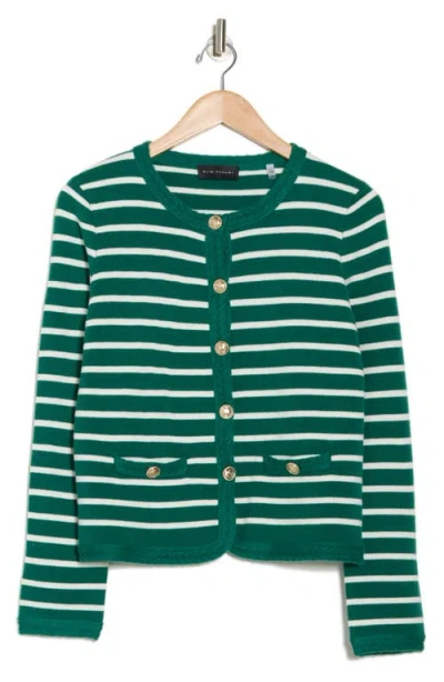 Elie Tahari The Makena Stripe Wool & Cashmere Cardigan