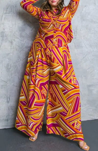Flying Tomato Printed Woven Pants In Multi