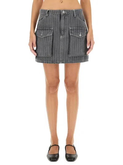 Baum Und Pferdgarten Sali Pinstripe Skirt In Blue