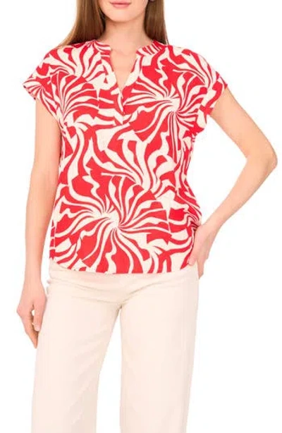 Vince Camuto Split Neck Cap Sleeve Top