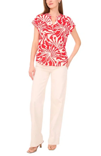 Vince Camuto Split Neck Cap Sleeve Top