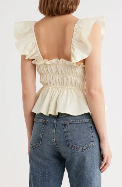 Elodie Shirred Peplum Top