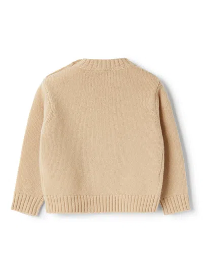Il Gufo Lion Embroidered Jumper In Neutral