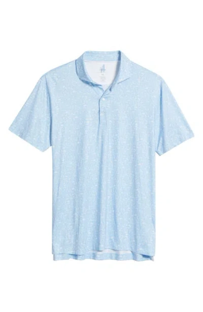 Johnnie-o Wine Mixer Libation Print Featherweight Performance Polo In Blue