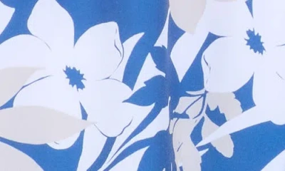 Vintage Summer Poolside Stretch Volley Swim Trunks In Blue