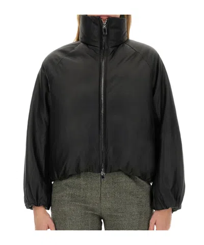 Alysi Zip-up Padded Puffer Jacket In Black