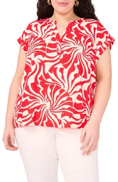 Vince Camuto Split Neck Cap Sleeve Top