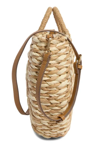 Collection Xiix Two-tone Half Moon Straw Tote