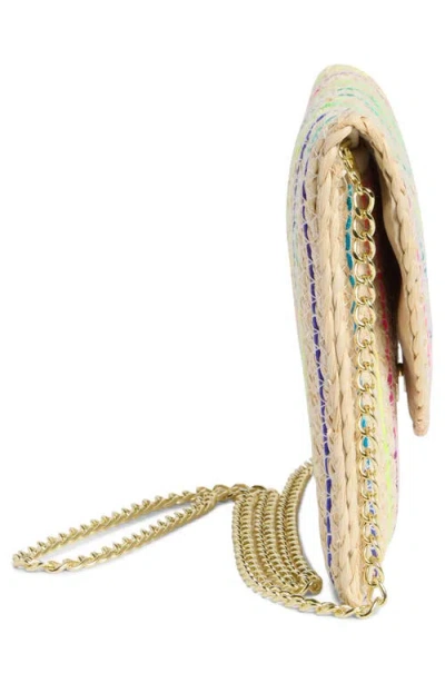 Collection Xiix Rainbow Trim Straw Clutch