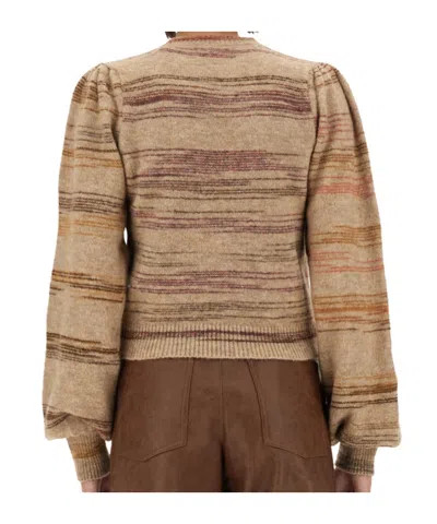 Baum Und Pferdgarten Carmy Cuffed-sleeve Striped Sweater In Brown