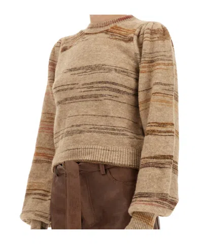 Baum Und Pferdgarten Carmy Cuffed-sleeve Striped Sweater In Brown
