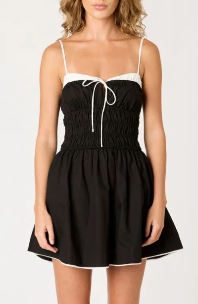 Nia Lainey Cotton Mini Sundress In Black