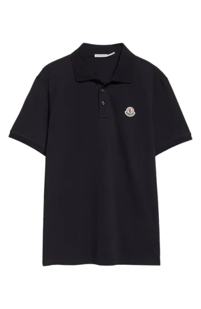 Moncler Short Sleeves Polo In Black