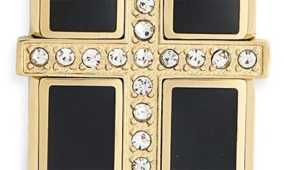 American Exchange Cubic Zirconia Cross Dog Tag Pendant Necklace