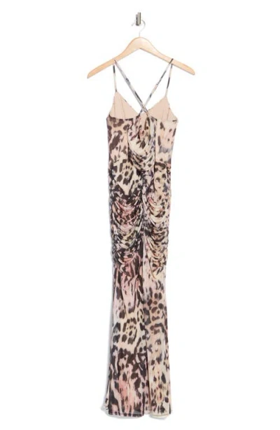 Afrm Azula Ruched Mesh Body-con Dress
