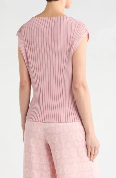 T Tahari Mock Neck Sleeveless Ribbed Sweater