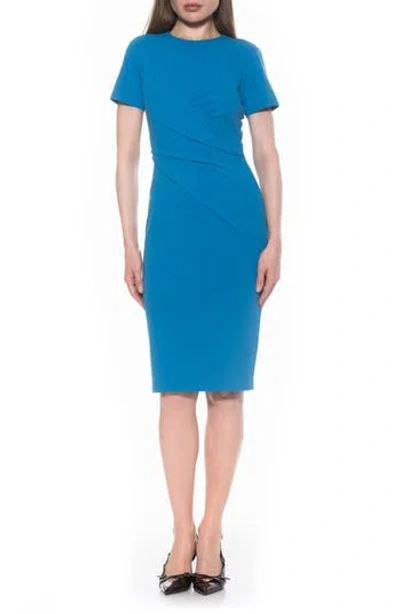 Alexia Admor Faith Short Sleeve Sheath Dress In Blue