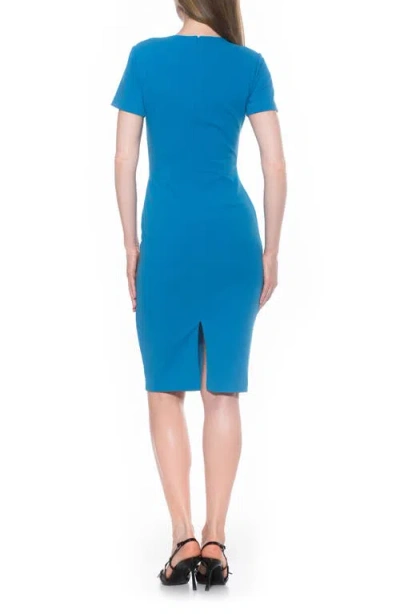 Alexia Admor Faith Short Sleeve Sheath Dress In Blue