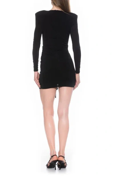 Alexia Admor Nova Long Sleeve Draped Minidress In Black
