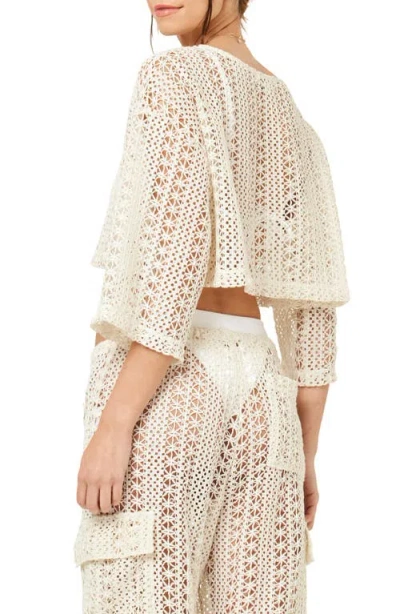 L*space Lspace Gigi Sheer Crop Cover-up Top In White