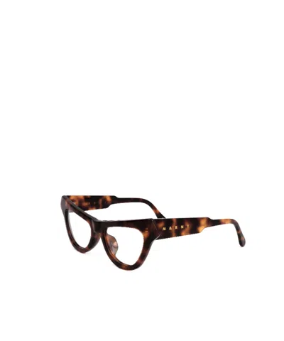 Marni Geometric Frame Plain Mirror In Brown