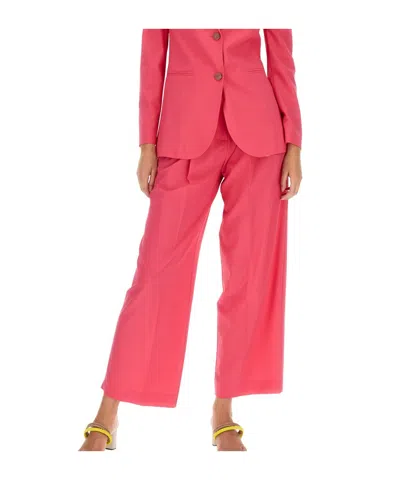 Alysi Pleat Detailed Straight-leg Trousers In Pink
