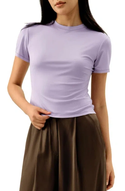 Lilysilk Slim Fitted Silk Jersey Tee In Purple