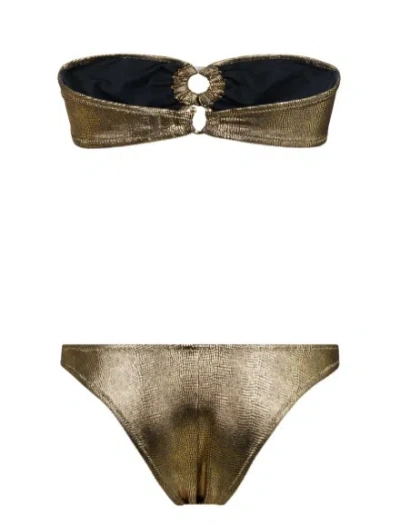 Reina Olga Strapless Bikini Set In Brown