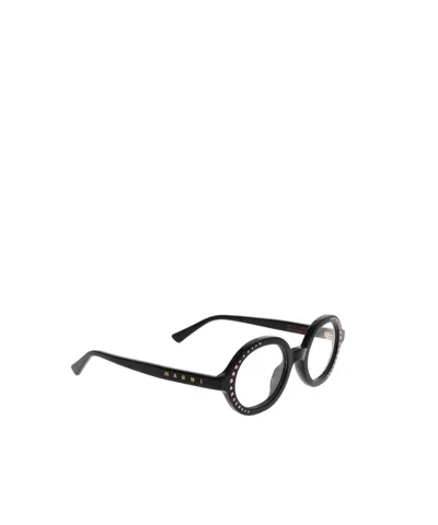 Marni Eyewear Round Frame Embellished Glasses