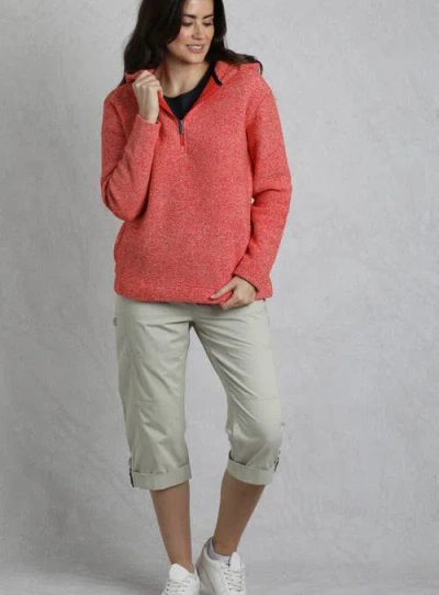 Weird Fish Alisa 1/4 Zip Snow Marl Fleece Hoodie