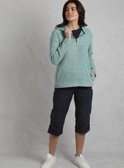 Weird Fish Alisa 1/4 Zip Snow Marl Fleece Hoodie
