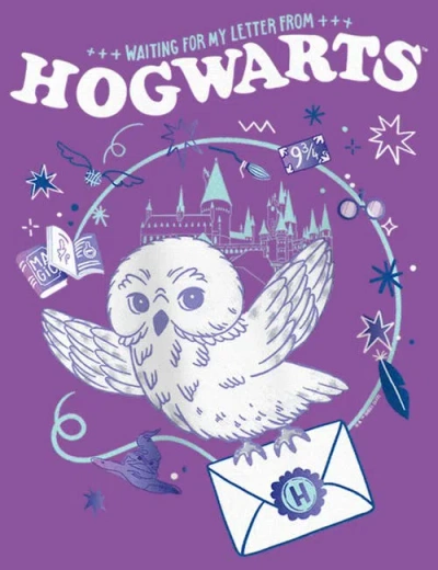 Harry Potter Girl's  The Magic Letter  Graphic T-shirt In Purple