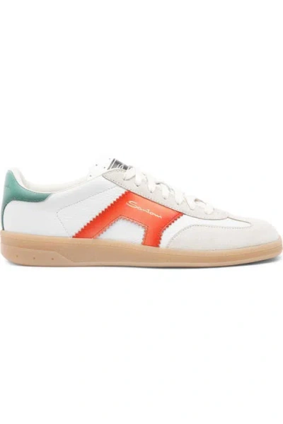 Santoni Leather And Suede Dbs Oly Sneaker
