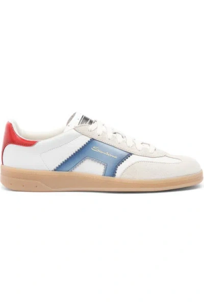 Santoni Dba Mixed Leather Low-top Sneakers