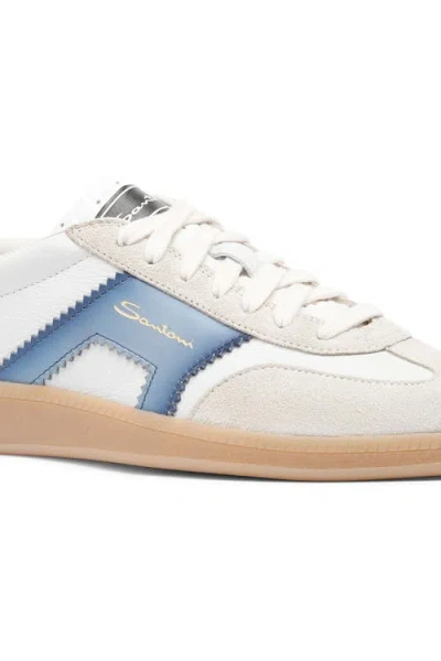 Santoni Dba Mixed Leather Low-top Sneakers