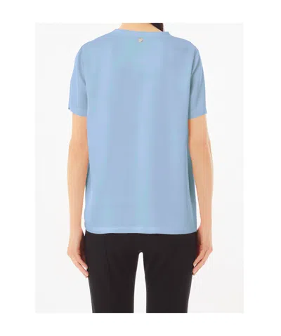Liu •jo Liu Jo Satin Crewneck T-shirt In Blue