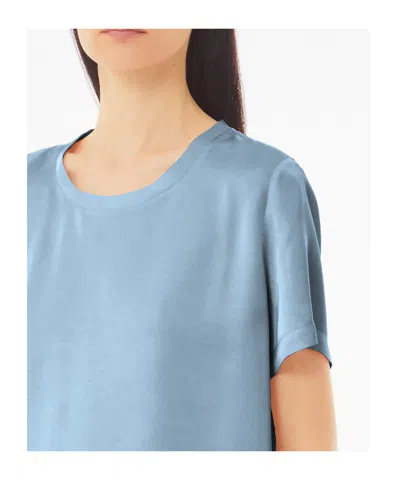 Liu •jo Liu Jo Satin Crewneck T-shirt In Blue