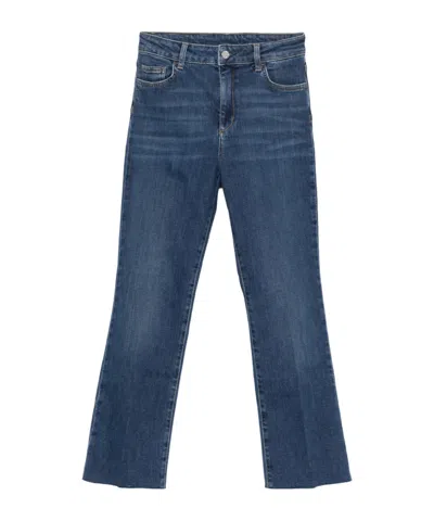 Liu •jo Liu Jo High-waist Cropped Bootcut Jeans In Blue