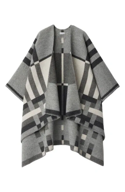 Burberry Colorblock Stripe Wool Cape