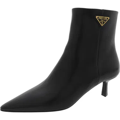 Prada Pointed Toe Kitten Heel Bootie