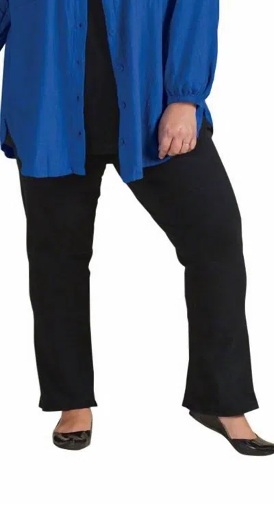 On The Plus Side Cotton Lycra Anywhere Pants - Plus In Black In Black