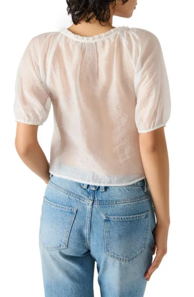 Steve Madden Lana Lace Pintuck Crop Top In White