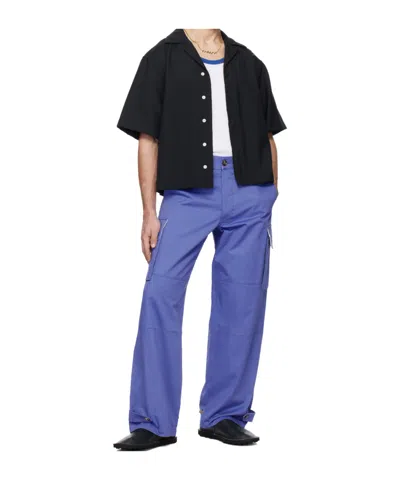 Marni Blue Leather Slip-on Loafer With  Symbol