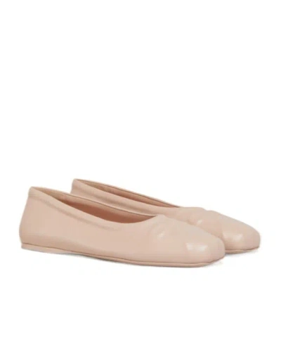 Marni Powder Pink Nappa Leather Seamless Little Bow Ballet Flat
